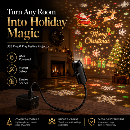 Plug-&-Play HD Christmas Projector