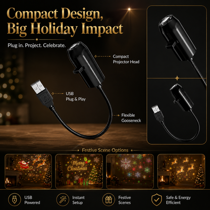 Plug-&-Play HD Christmas Projector
