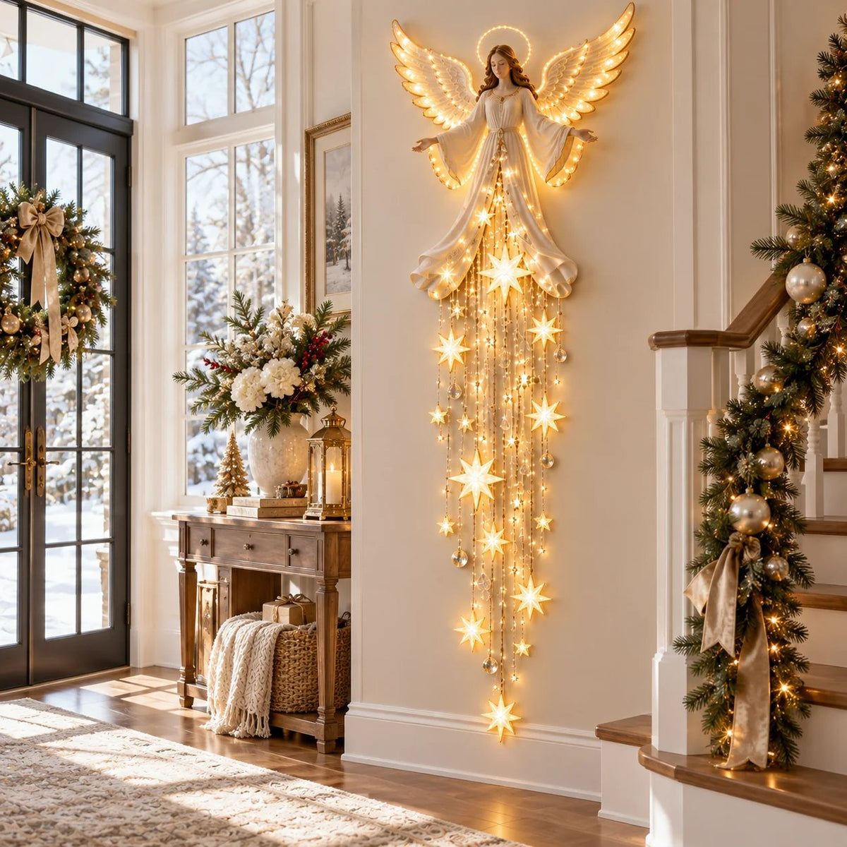 🔥Christmas Early Bird Special 69% OFF✨ Angel Blessing Starfall Wall Light – Heavenly Christmas Wall Decor