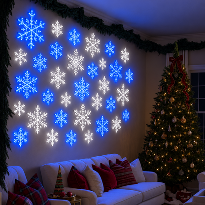 ❄️ 24PCS LED Snowflake Wall Lights