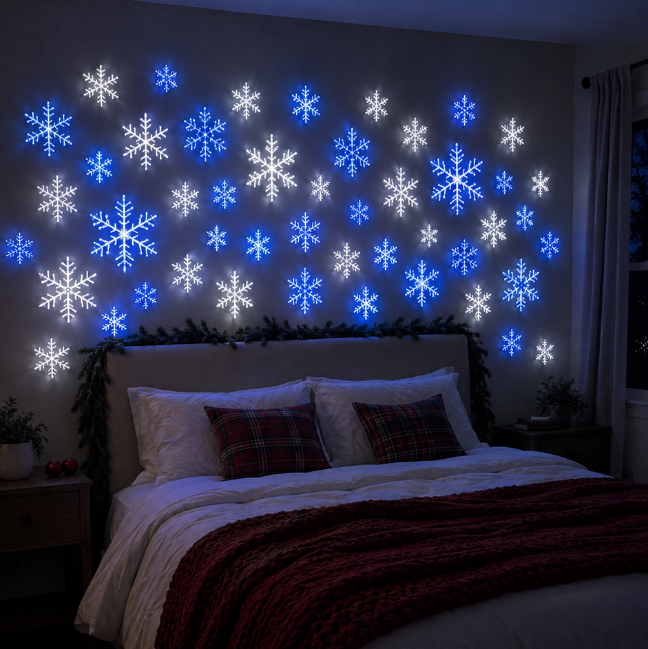 ❄️ 24PCS LED Snowflake Wall Lights