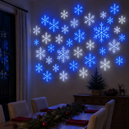 ❄️ 24PCS LED Snowflake Wall Lights